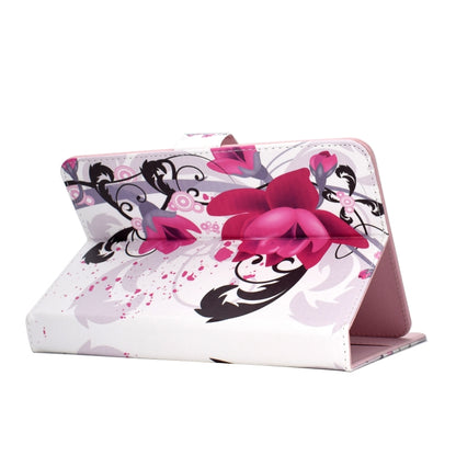 Colored Pattern Drawing Horizontal Flip PU Leather Case with Three-folding Holder for 10 inch Tablet PC(Flower) - 10 - 11 inch by buy2fix | Online Shopping UK | buy2fix