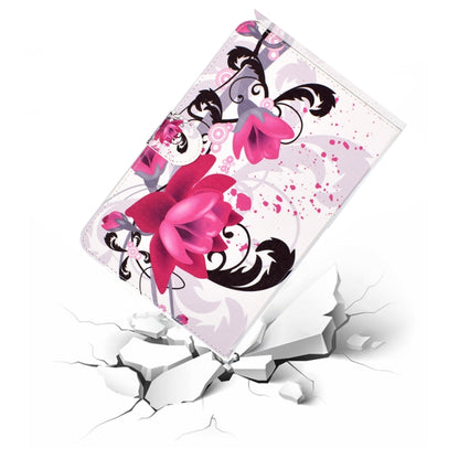 Colored Pattern Drawing Horizontal Flip PU Leather Case with Three-folding Holder for 10 inch Tablet PC(Flower) - 10 - 11 inch by buy2fix | Online Shopping UK | buy2fix