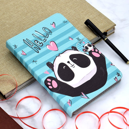 Colored Pattern Drawing Horizontal Flip PU Leather Case with Three-folding Holder for 10 inch Tablet PC(Lovely panda) - 10 - 11 inch by buy2fix | Online Shopping UK | buy2fix