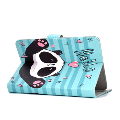Colored Pattern Drawing Horizontal Flip PU Leather Case with Three-folding Holder for 10 inch Tablet PC(Lovely panda) - 10 - 11 inch by buy2fix | Online Shopping UK | buy2fix