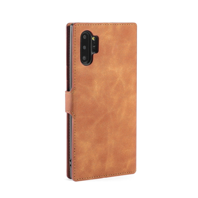 DG.MING Retro Oil Side Horizontal Flip Case with Holder & Card Slots & Wallet for Galaxy Note 10(Brown) - Galaxy Phone Cases by DG.MING | Online Shopping UK | buy2fix