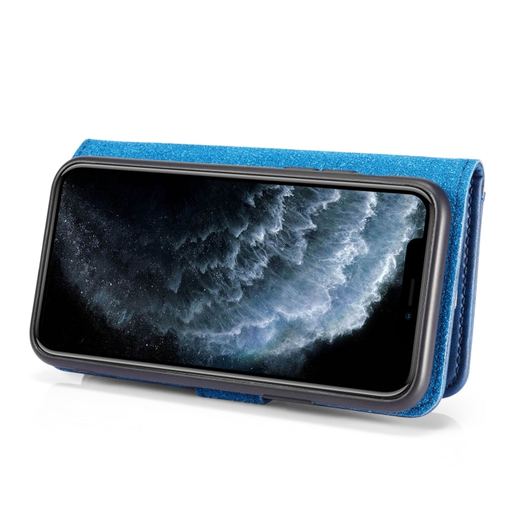 For iPhone 11 Pro Max DG.MING Crazy Horse Texture Flip Detachable Magnetic Leather Case with Holder & Card Slots & Wallet  (Blue) - iPhone 11 Pro Max Cases by DG.MING | Online Shopping UK | buy2fix