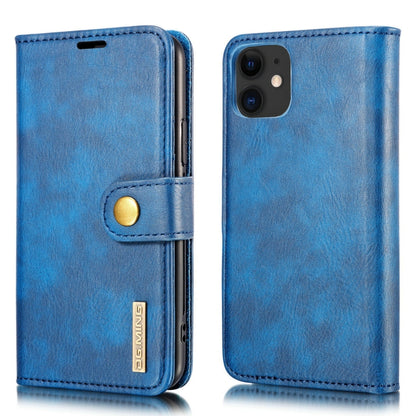 For iPhone 11 DG.MING Crazy Horse Texture Flip Detachable Magnetic Leather Case with Holder & Card Slots & Wallet (Blue) - iPhone 11 Cases by DG.MING | Online Shopping UK | buy2fix