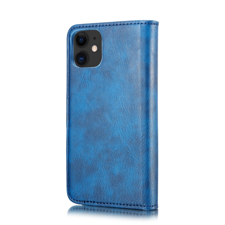 For iPhone 11 DG.MING Crazy Horse Texture Flip Detachable Magnetic Leather Case with Holder & Card Slots & Wallet (Blue) - iPhone 11 Cases by DG.MING | Online Shopping UK | buy2fix