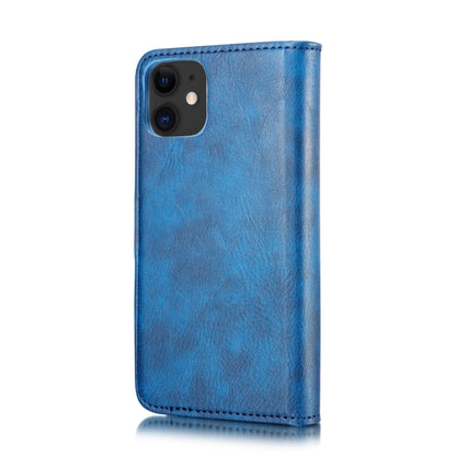 For iPhone 11 DG.MING Crazy Horse Texture Flip Detachable Magnetic Leather Case with Holder & Card Slots & Wallet (Blue) - iPhone 11 Cases by DG.MING | Online Shopping UK | buy2fix