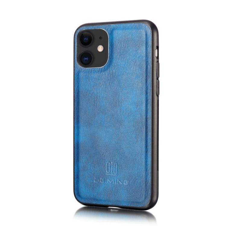 For iPhone 11 DG.MING Crazy Horse Texture Flip Detachable Magnetic Leather Case with Holder & Card Slots & Wallet (Blue) - iPhone 11 Cases by DG.MING | Online Shopping UK | buy2fix