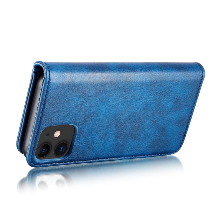 For iPhone 11 DG.MING Crazy Horse Texture Flip Detachable Magnetic Leather Case with Holder & Card Slots & Wallet (Blue) - iPhone 11 Cases by DG.MING | Online Shopping UK | buy2fix