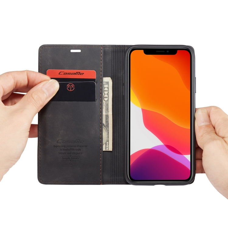 CaseMe-013 Multifunctional Horizontal Flip Leather Case with Card Slot & Holder & Wallet for iPhone 11(Black) by CaseMe