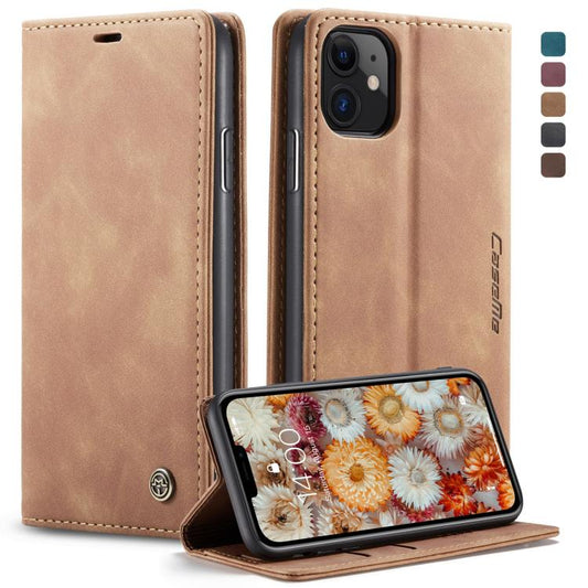 CaseMe-013 Multifunctional Horizontal Flip Leather Case with Card Slot & Holder & Wallet for iPhone 11(Brown) by CaseMe