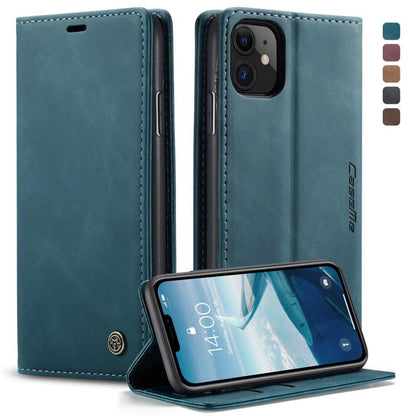 CaseMe-013 Multifunctional Horizontal Flip Leather Case with Card Slot & Holder & Wallet for iPhone 11(Blue) by CaseMe