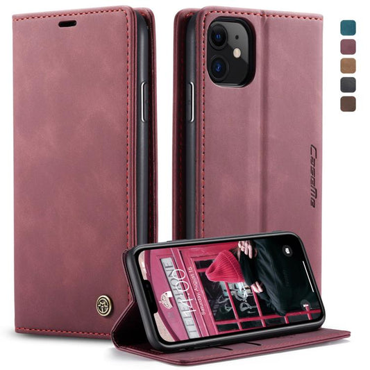 CaseMe-013 Multifunctional Horizontal Flip Leather Case with Card Slot & Holder & Wallet for iPhone 11(Wine) by CaseMe
