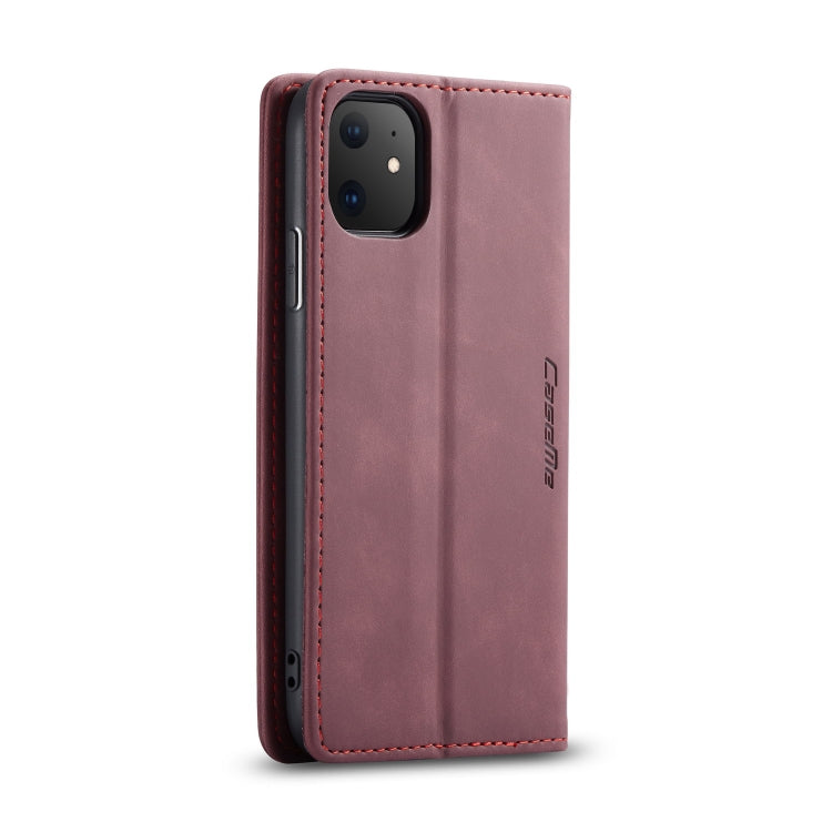 CaseMe-013 Multifunctional Horizontal Flip Leather Case with Card Slot & Holder & Wallet for iPhone 11(Wine) by CaseMe