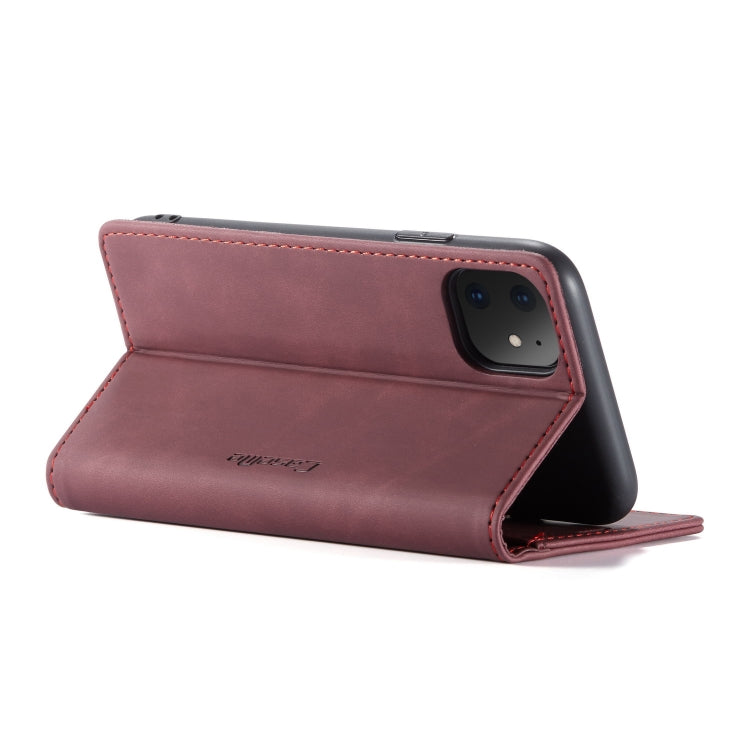 CaseMe-013 Multifunctional Horizontal Flip Leather Case with Card Slot & Holder & Wallet for iPhone 11(Wine) by CaseMe