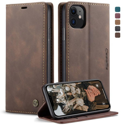 CaseMe-013 Multifunctional Horizontal Flip Leather Case with Card Slot & Holder & Wallet for iPhone 11(coffee) by CaseMe