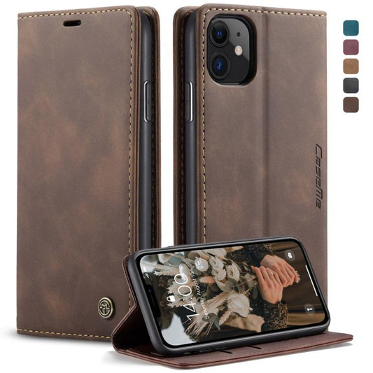 CaseMe-013 Multifunctional Horizontal Flip Leather Case with Card Slot & Holder & Wallet for iPhone 11(coffee) by CaseMe