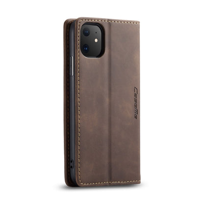 CaseMe-013 Multifunctional Horizontal Flip Leather Case with Card Slot & Holder & Wallet for iPhone 11(coffee) by CaseMe