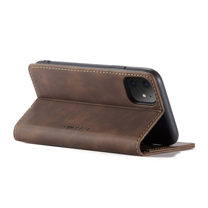 CaseMe-013 Multifunctional Horizontal Flip Leather Case with Card Slot & Holder & Wallet for iPhone 11(coffee) by CaseMe