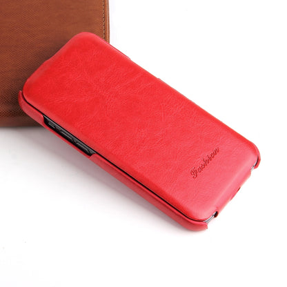 For iPhone 12 Pro Max Fierre Shann Retro Oil Wax Texture Vertical Flip PU Leather Case(Red) - iPhone 12 Pro Max Cases by FIERRE SHANN | Online Shopping UK | buy2fix