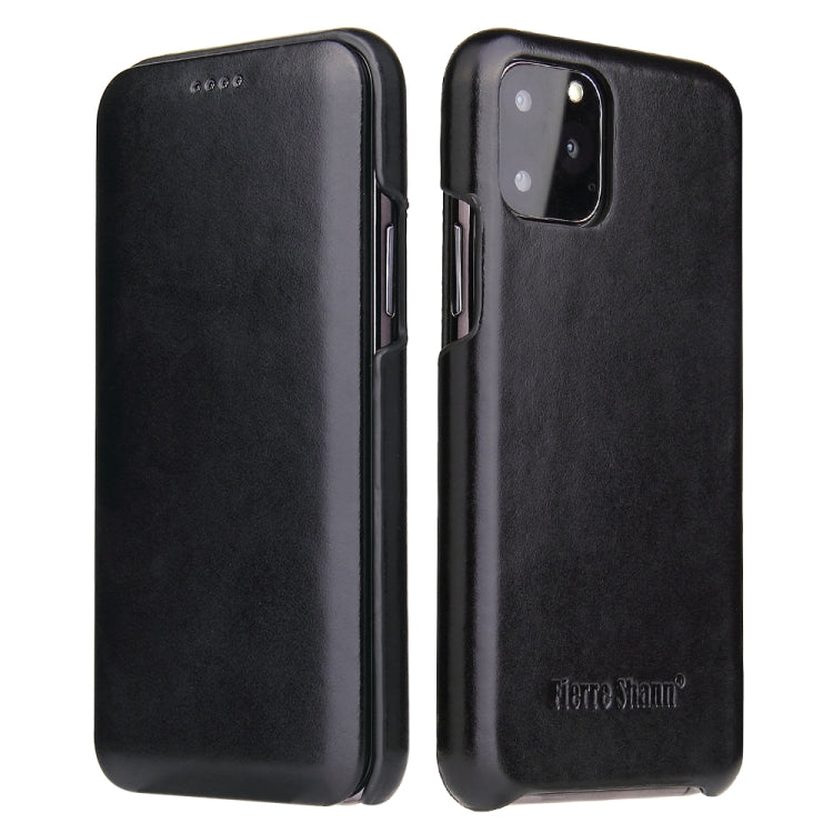 For iPhone 11 Fierre Shann Business Magnetic Horizontal Flip Genuine Leather Case (Black) - iPhone 11 Cases by FIERRE SHANN | Online Shopping UK | buy2fix