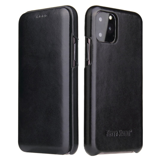 For iPhone 11 Fierre Shann Business Magnetic Horizontal Flip Genuine Leather Case (Black) - iPhone 11 Cases by FIERRE SHANN | Online Shopping UK | buy2fix