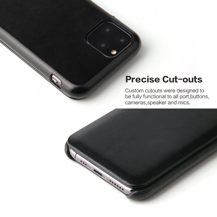 For iPhone 11 Fierre Shann Business Magnetic Horizontal Flip Genuine Leather Case (Black) - iPhone 11 Cases by FIERRE SHANN | Online Shopping UK | buy2fix