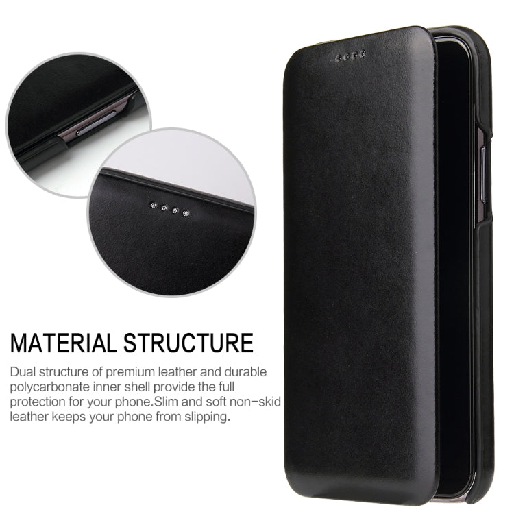 For iPhone 11 Fierre Shann Business Magnetic Horizontal Flip Genuine Leather Case (Black) - iPhone 11 Cases by FIERRE SHANN | Online Shopping UK | buy2fix