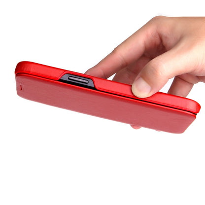 For iPhone 12 Pro Max Fierre Shann Business Magnetic Horizontal Flip Genuine Leather Case(Red) - iPhone 12 Pro Max Cases by FIERRE SHANN | Online Shopping UK | buy2fix