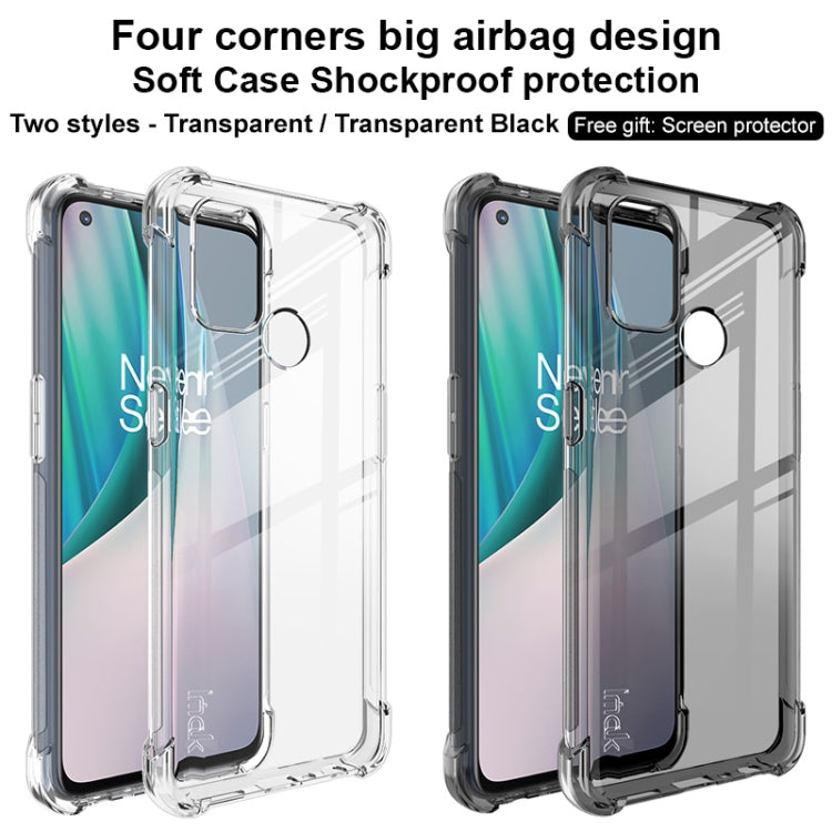 For OnePlus Nord N100 IMAK All-inclusive Shockproof Airbag TPU Case(Transparent Black) - OnePlus Cases by imak | Online Shopping UK | buy2fix