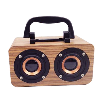 FT-4002 Wooden Wireless Bluetooth Portable Retro Subwoofer Speakers, Support TF card & USB MP3 Playback(Yellow Wood Grain) - Desktop Speaker by buy2fix | Online Shopping UK | buy2fix
