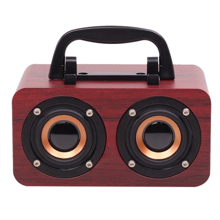 FT-4002 Wooden Wireless Bluetooth Portable Retro Subwoofer Speakers, Support TF card & USB MP3 Playback(Red Wood Grain) - Desktop Speaker by buy2fix | Online Shopping UK | buy2fix