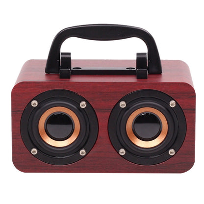 FT-4002 Wooden Wireless Bluetooth Portable Retro Subwoofer Speakers, Support TF card & USB MP3 Playback(Red Wood Grain) - Desktop Speaker by buy2fix | Online Shopping UK | buy2fix