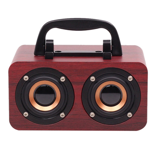FT-4002 Wooden Wireless Bluetooth Portable Retro Subwoofer Speakers, Support TF card & USB MP3 Playback(Red Wood Grain) - Desktop Speaker by buy2fix | Online Shopping UK | buy2fix
