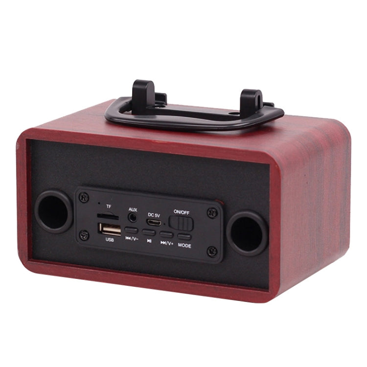 FT-4002 Wooden Wireless Bluetooth Portable Retro Subwoofer Speakers, Support TF card & USB MP3 Playback(Red Wood Grain) - Desktop Speaker by buy2fix | Online Shopping UK | buy2fix