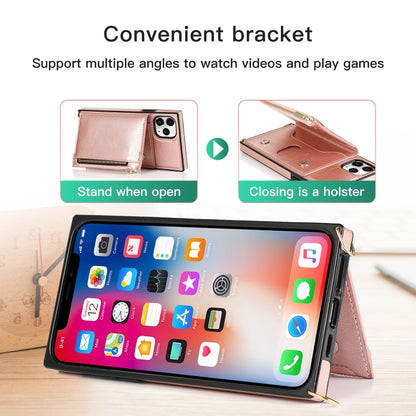 For iPhone 11 Pro Max Square Zipper Wallet Bag TPU+PU Back Cover Case with Holder & Card Slots & Wallet & Cross-body Strap (Red) - iPhone 11 Pro Max Cases by buy2fix | Online Shopping UK | buy2fix