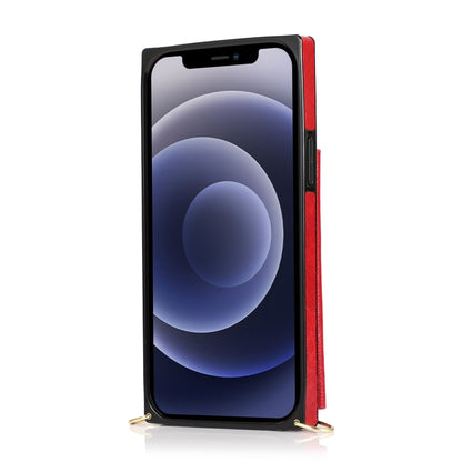 For iPhone 12 mini Square Zipper Wallet Bag TPU+PU Back Cover Case with Holder & Card Slots & Wallet & Cross-body Strap (Red) - iPhone 12 mini Cases by buy2fix | Online Shopping UK | buy2fix