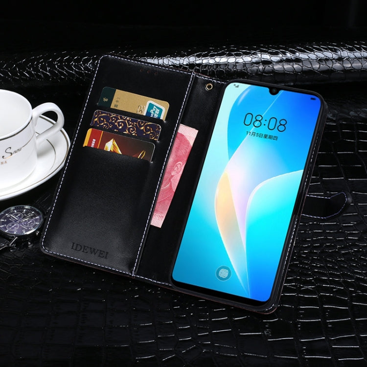 For Huawei nova 8 SE idewei Crocodile Texture Horizontal Flip Leather Case with Holder & Card Slots & Wallet(Black) - Huawei Cases by idewei | Online Shopping UK | buy2fix