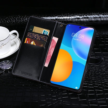 For Huawei P smart 2021 idewei Crocodile Texture Horizontal Flip Leather Case with Holder & Card Slots & Wallet(Dark Blue) - Huawei Cases by idewei | Online Shopping UK | buy2fix