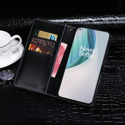 For OnePlus Nord N10 5G idewei Crocodile Texture Horizontal Flip Leather Case with Holder & Card Slots & Wallet(Dark Blue) - OnePlus Cases by idewei | Online Shopping UK | buy2fix
