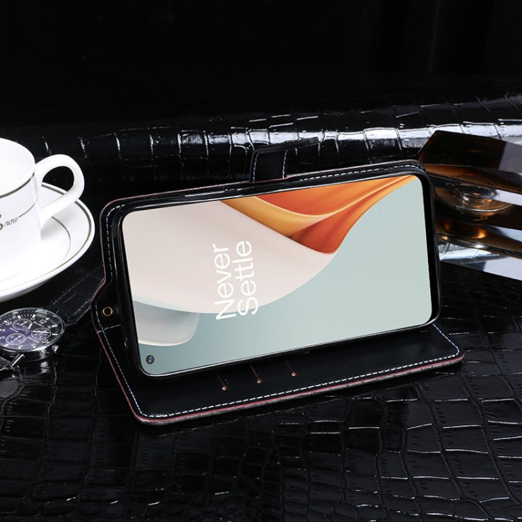 For OnePlus Nord N100 idewei Crocodile Texture Horizontal Flip Leather Case with Holder & Card Slots & Wallet(Dark Blue) - OnePlus Cases by idewei | Online Shopping UK | buy2fix