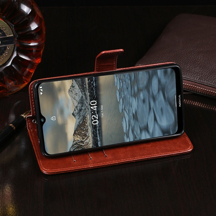 For Nokia 2.4 idewei Crazy Horse Texture Horizontal Flip Leather Case with Holder & Card Slots & Wallet(Red) - Nokia Cases by idewei | Online Shopping UK | buy2fix