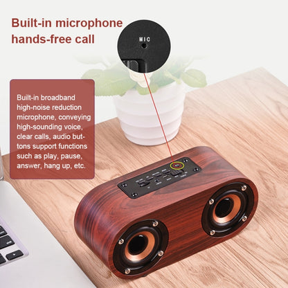 Q8 Bluetooth 4.2 Classic Wooden Double Horns Bluetooth Speaker(Walnut Texture) - Desktop Speaker by buy2fix | Online Shopping UK | buy2fix