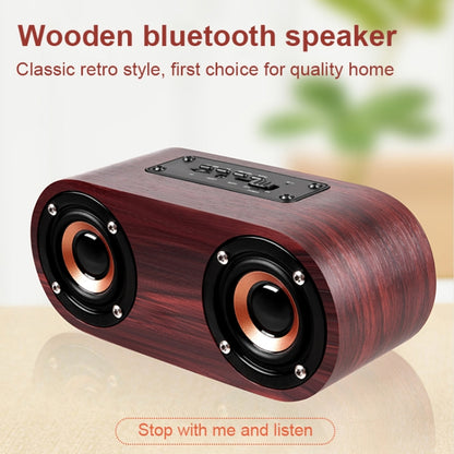 Q8 Bluetooth 4.2 Classic Wooden Double Horns Bluetooth Speaker(Red Wood Texture) - Desktop Speaker by buy2fix | Online Shopping UK | buy2fix