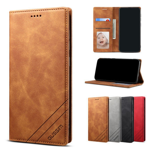 GUSSIM GS-001 Business Style Horizontal Flip Skin Feel PU Leather Case with Holder & Card Slots & Wallet & Photo Frame For iPhone 8 Plus / 7 Plus(Brown) - More iPhone Cases by GUSSIM | Online Shopping UK | buy2fix