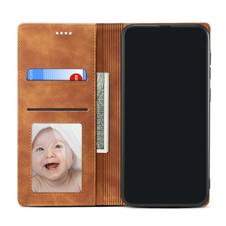 GUSSIM GS-001 Business Style Horizontal Flip Skin Feel PU Leather Case with Holder & Card Slots & Wallet & Photo Frame For iPhone 8 Plus / 7 Plus(Brown) - More iPhone Cases by GUSSIM | Online Shopping UK | buy2fix