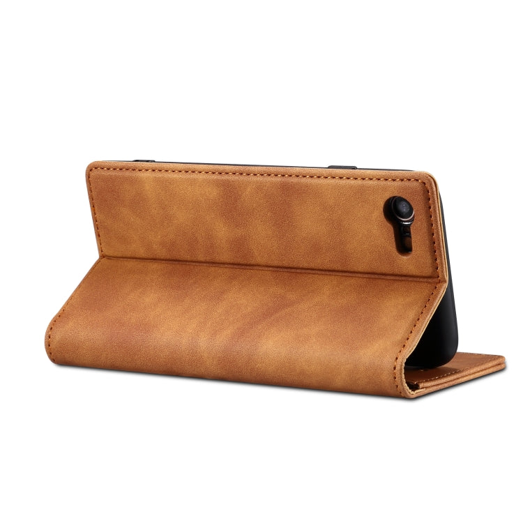 For iPhone SE 2022 / SE 2020 / 8 / 7 GUSSIM GS-001 Business Style Horizontal Flip Skin Feel PU Leather Case with Holder & Card Slots & Wallet & Photo Frame(Brown) - iPhone SE 2022 / 2020 / 8 / 7 Cases by GUSSIM | Online Shopping UK | buy2fix