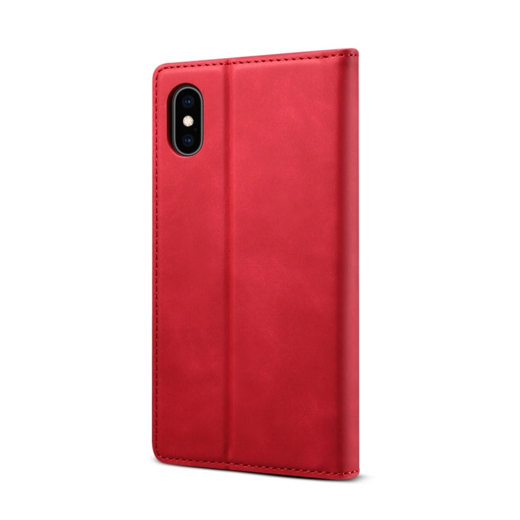 For iPhone X / XS GUSSIM GS-001 Business Style Horizontal Flip Skin Feel PU Leather Case with Holder & Card Slots & Wallet & Photo Frame(Red) - More iPhone Cases by GUSSIM | Online Shopping UK | buy2fix