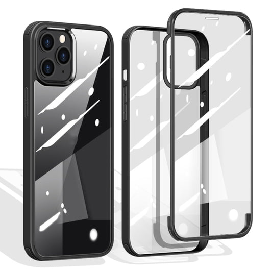 For iPhone 12 mini Double-sided Plastic Glass Protective Case (Black) - iPhone 12 mini Cases by buy2fix | Online Shopping UK | buy2fix