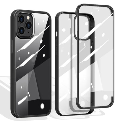 For iPhone 12 / 12 Pro Double-sided Plastic Glass Protective Case(Black) - iPhone 12 / 12 Pro Cases by buy2fix | Online Shopping UK | buy2fix