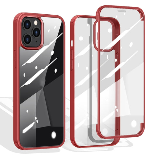 For iPhone 12 / 12 Pro Double-sided Plastic Glass Protective Case(Red) - iPhone 12 / 12 Pro Cases by buy2fix | Online Shopping UK | buy2fix