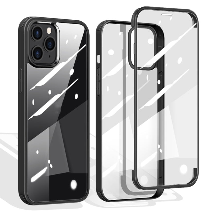 For iPhone 12 Pro Max Double-sided Plastic Glass Protective Case(Black) - iPhone 12 Pro Max Cases by buy2fix | Online Shopping UK | buy2fix